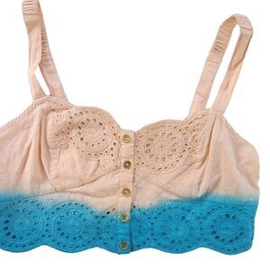 *NEW* BONGO LADIES SZ LRG BUTTON UP TANK CROP TOP